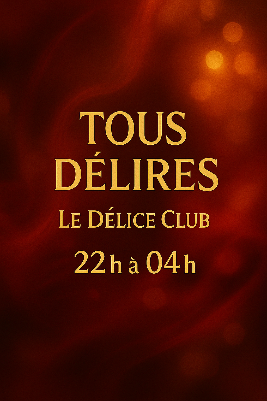 🔞 Ce vendredi 17 Octobre, laissez vos envies vous guider … Le Délice Club ouvre ses portes à toutes les folies sensuelles pour une soirée placée sous le signe de la liberté, de l’élégance et du plaisir partagé. 🖤