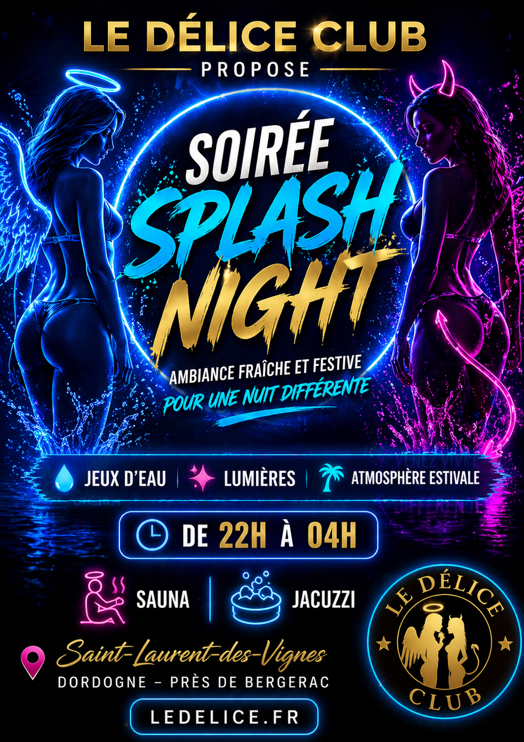 Le Delice club propose Soirée SPLASH NIGHT