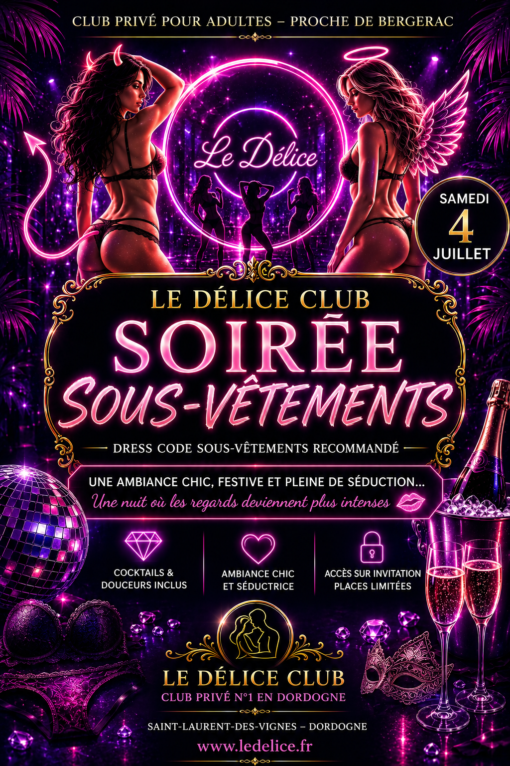 Samedi 4 Juillet SOIREE de tous les Dessous