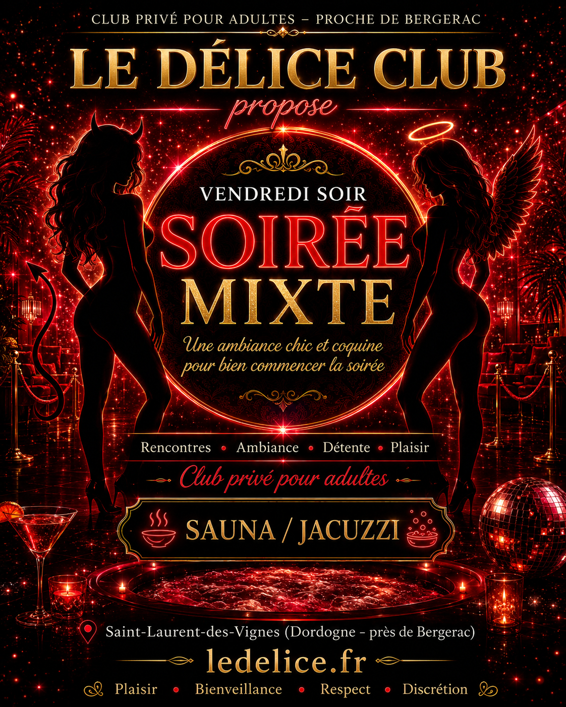 Soirée mixte que le Délice Club propose 2 Soirée mixte que le Délice Club propose
