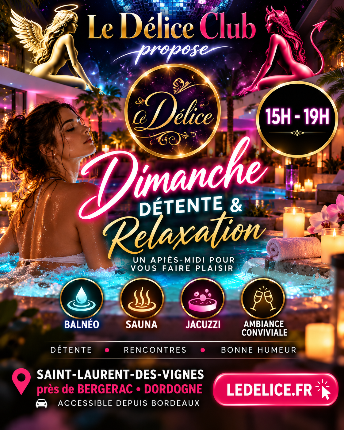 ✨ DIMANCHE DÉTENTE & RELAXATION AU LE DÉLICE CLUB ✨