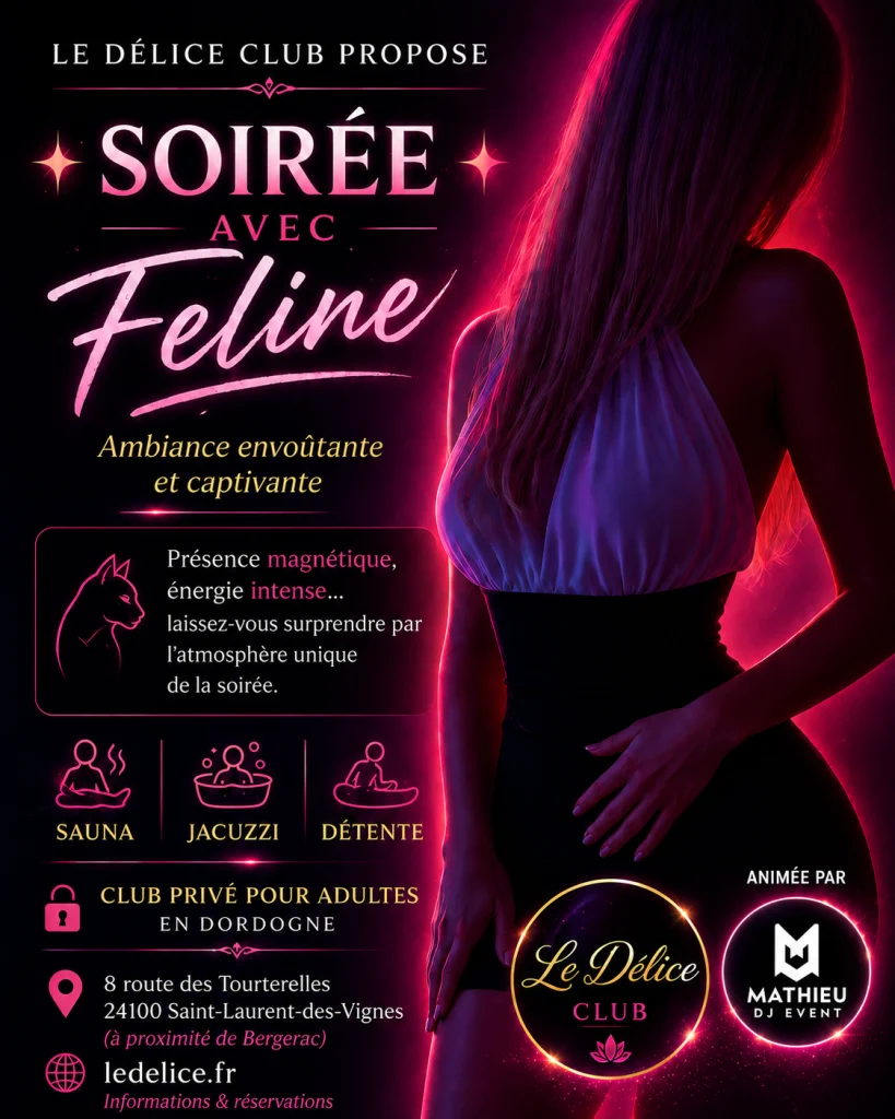 💗 SOIRÉE FÉLINE 🔥 avec DJ MATHIEU 🎧 | Vendredi 30 octobre au Délice Club – Bergerac (24)
